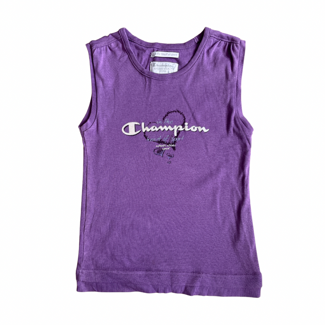 Girls Purple Champion Tank Top. Age 7-8.