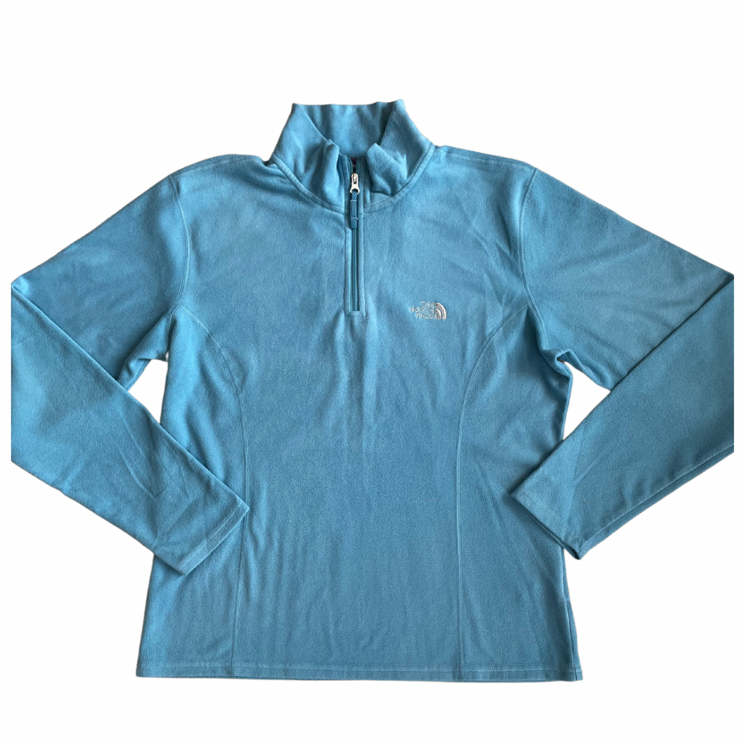 Ladies Blue North Face 1/4 zip Fleece. XS/S.